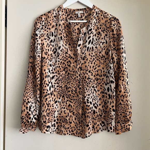 Joie Animal Print Silk Blouse - Picture 2 of 5